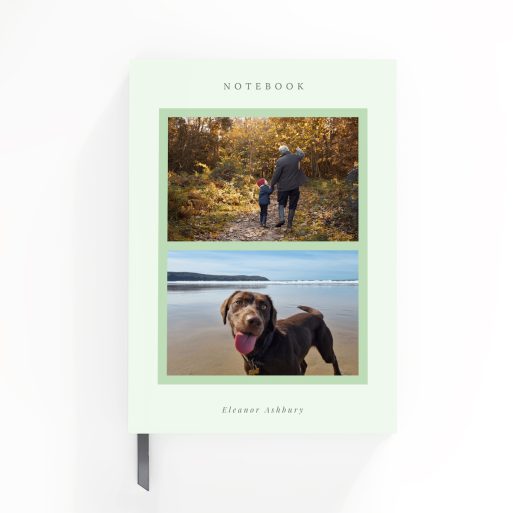 Portrait notebook design with two photos on the cover by Utterly Printable.