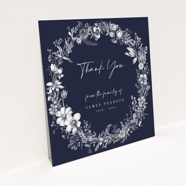 Funeral thank you card design reverse side Square