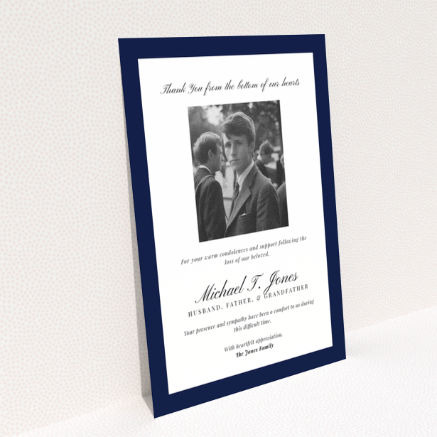 Funeral thank you card reverse side design "Portrait" by Utterly Printable, no photos