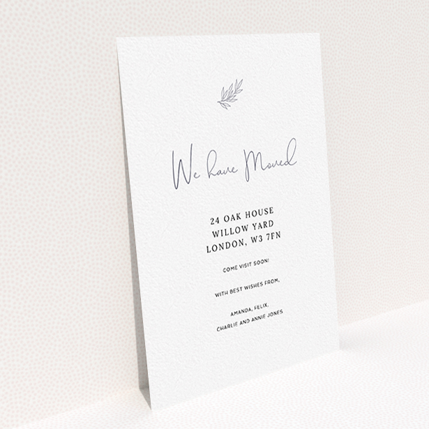 A new address card named "Simple Note". It is an A6 card in a portrait orientation. "Simple Note" is available as a flat card, with tones of white and grey.