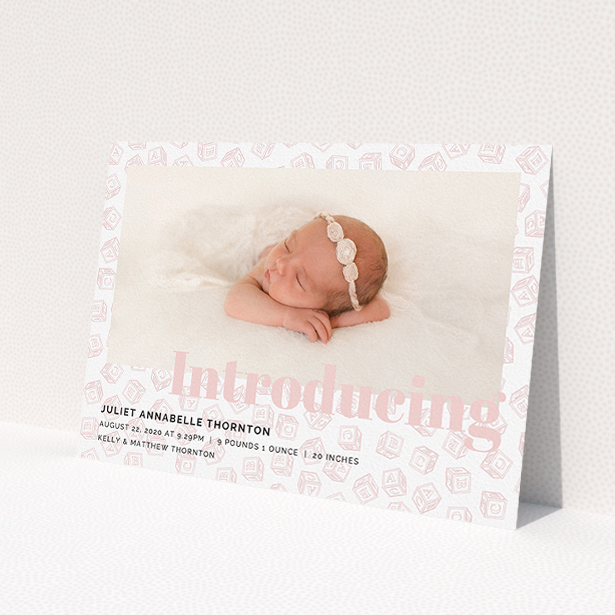 Alphabet Blocks In Birth Announcement Cards