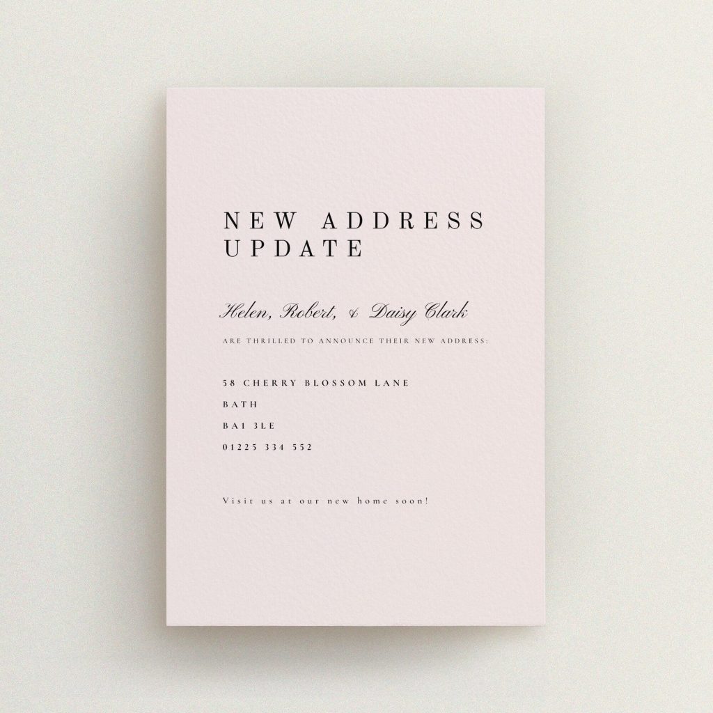 New Habitation Notice in Change of Address cards