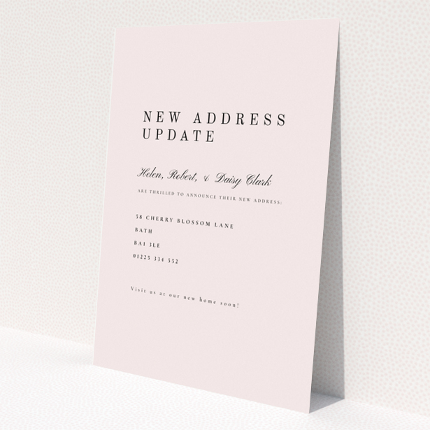 Elegant change of address card design with a simple layout and no photos.