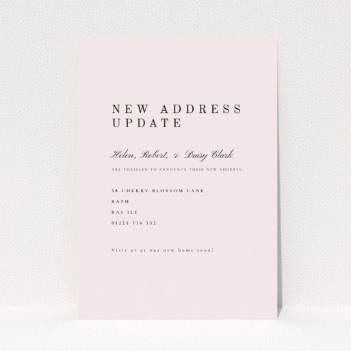 Elegant change of address card design with a simple layout and no photos.