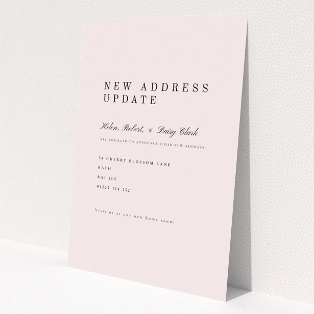 Elegant change of address card design with a simple layout and no photos.