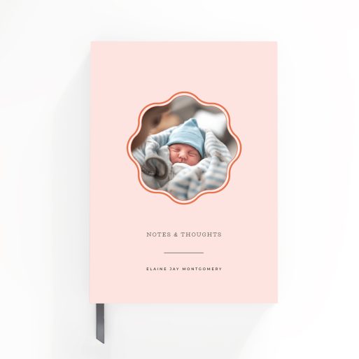 Customisable portrait notebook design with one photo on the cover by Utterly Printable.