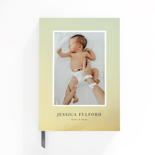 Personalised notebook cover design with one photo featured, ideal for notes and ideas.