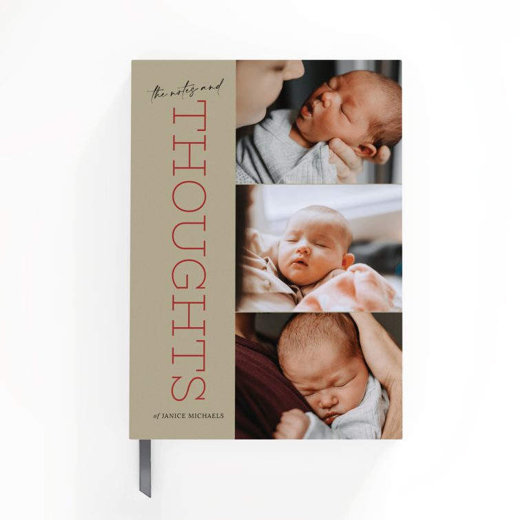 Portrait orientation notebooks design with three photos on the cover by Utterly Printable.