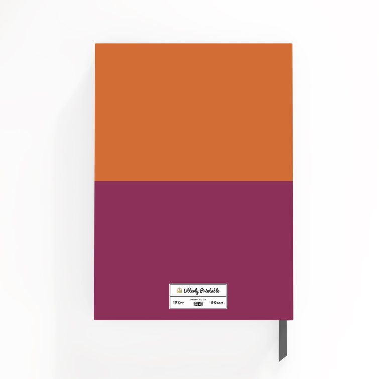 Colourful notebook design with 9 photos on the cover by Utterly Printable.