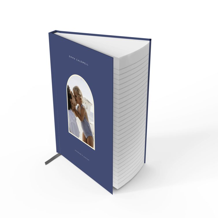 Elegant personalised notebooks with hardcover design featuring one photo, ideal for gifts or personal use.