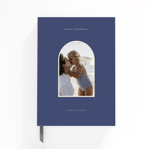 Elegant personalised notebooks with hardcover design featuring one photo, ideal for gifts or personal use.