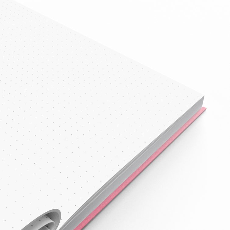 Pink gradient customisable notebook design with one dummy photo placeholder by Utterly Printable.