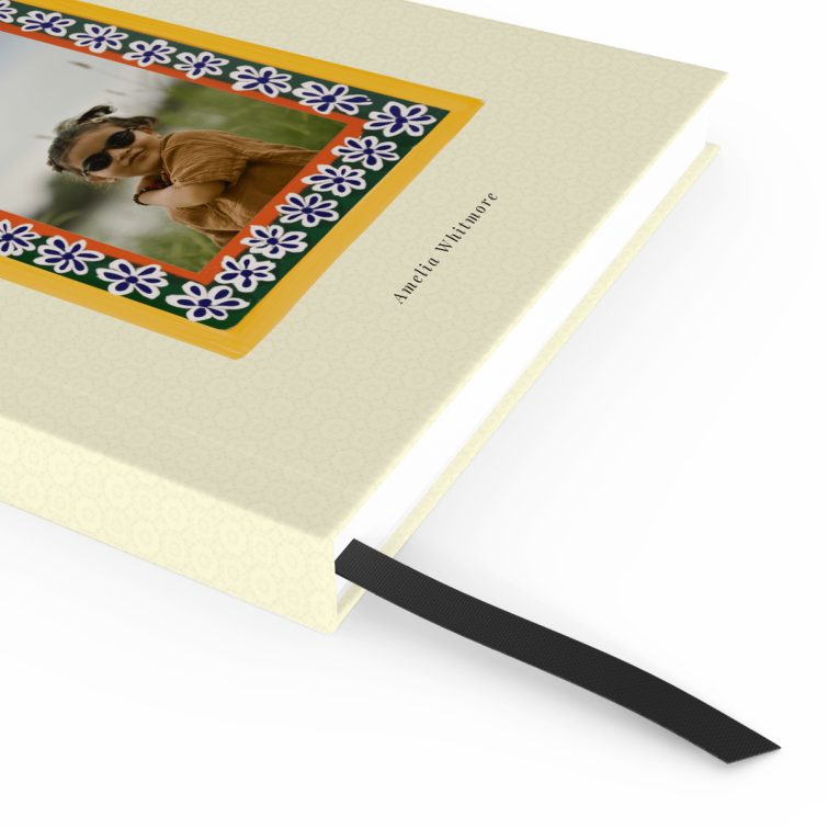 Personalised floral design notebooks with one photo on the front cover, available for printing with Utterly Printable.