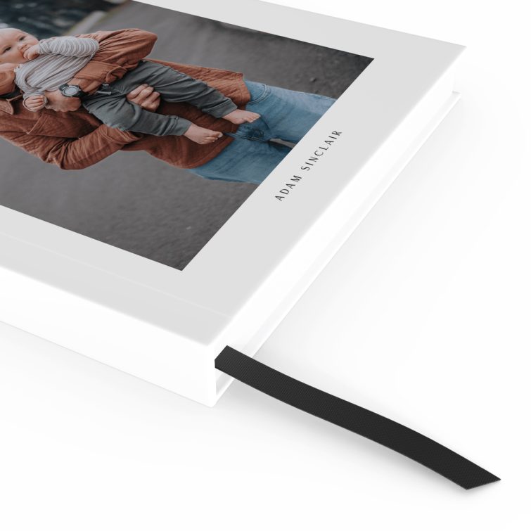 Personalised portrait notebook design with one photo on the cover by Utterly Printable.