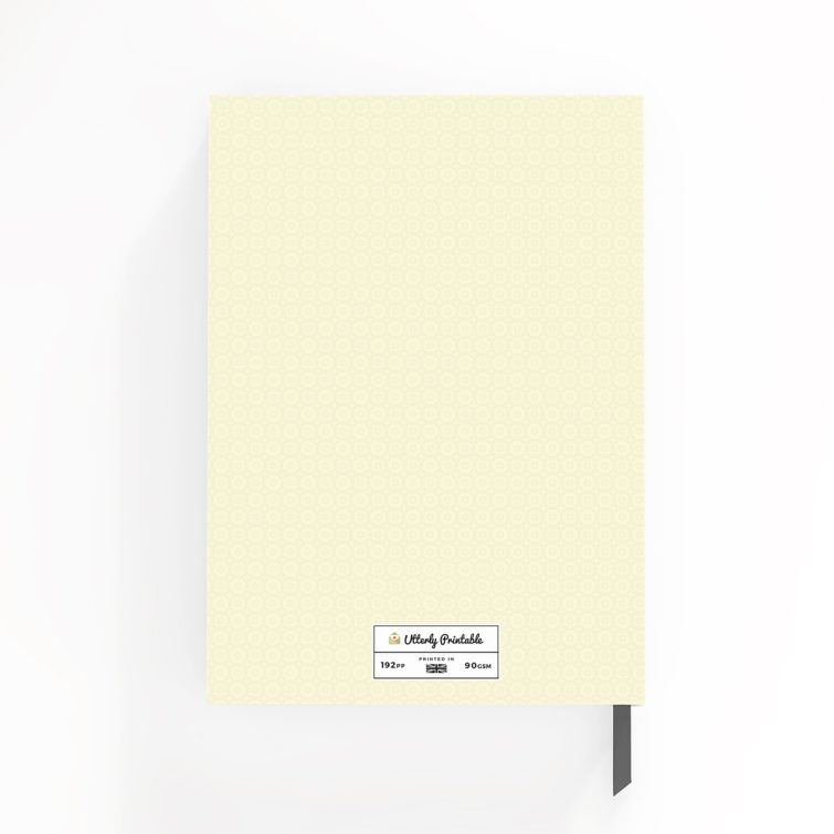 Floral-themed notebook cover with one photo placeholder, designed by Utterly Printable for personalised stationery products.