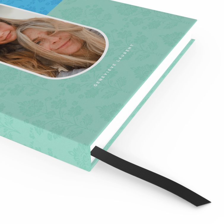 Floral design personalised notebooks with one photo on the cover, ideal for notes and ideas, by Utterly Printable.