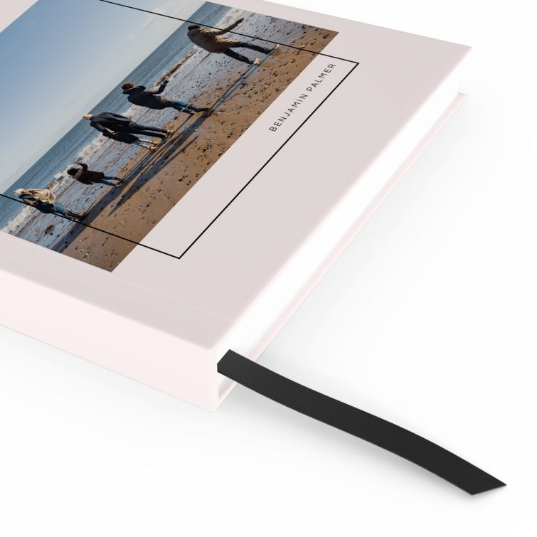 Personalised notebook cover design with one photo, featuring customisable text for Utterly Printable.