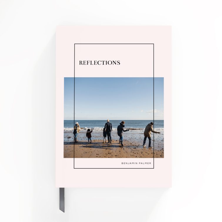 Personalised notebook cover design with one photo, featuring customisable text for Utterly Printable.