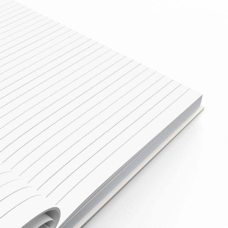 Striped cover portrait notebook design with a single photo on the front cover, ideal for personalisation by Utterly Printable.