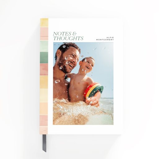 Colourful notebook cover design by Utterly Printable featuring a photo on the front.