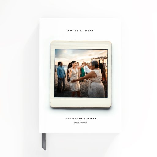 Personalised portrait notebook design with one photo on the front cover, perfect for daily journaling and idea collection.