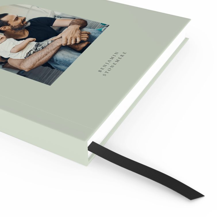 Personalised portrait notebook cover design with one photo on high-quality paper by Utterly Printable.