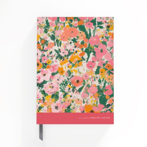 Colourful floral design cover for portrait orientation notebooks by Utterly Printable, featuring a vibrant pattern with no photos included.