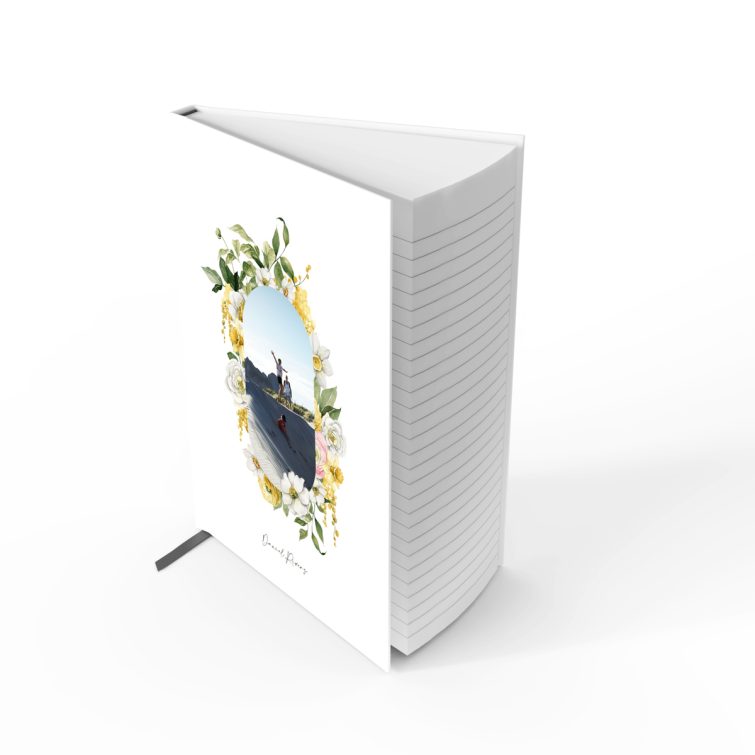 Floral design notebooks with one photo on the cover by Utterly Printable.