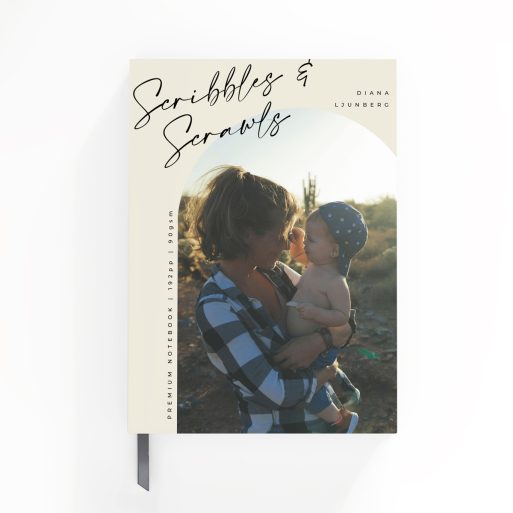 Portrait notebook design with one photo on the cover by Utterly Printable.