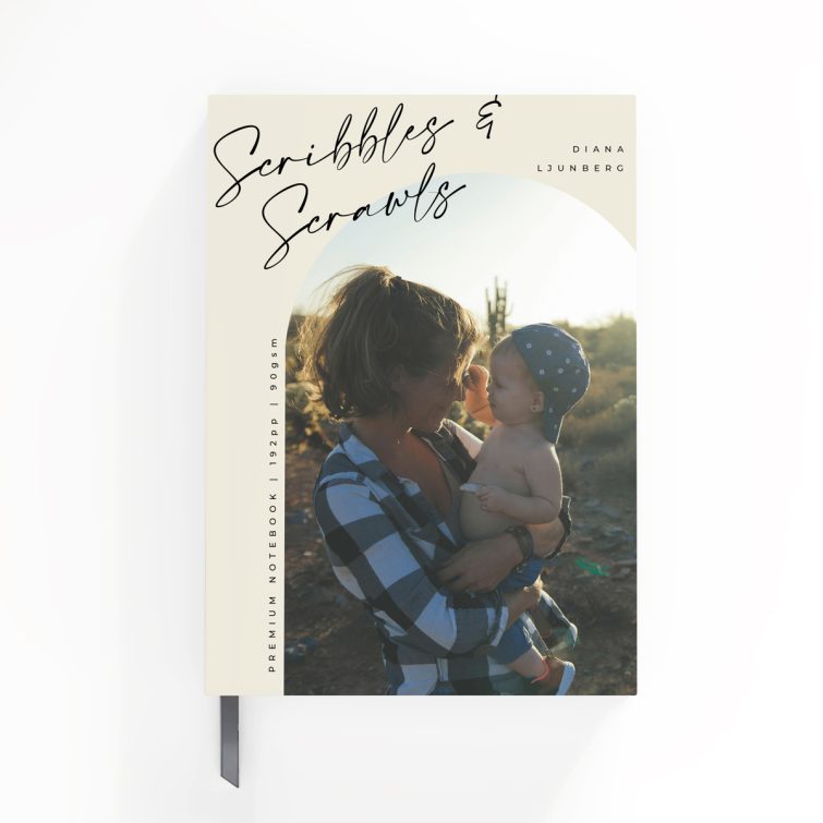 Portrait notebook design with one photo on the cover by Utterly Printable.