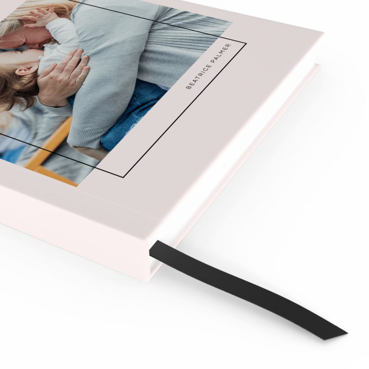 Elegant personalised portrait orientation notebook cover design with one photo, ideal for custom photo gifts and stationery by Utterly Printable.