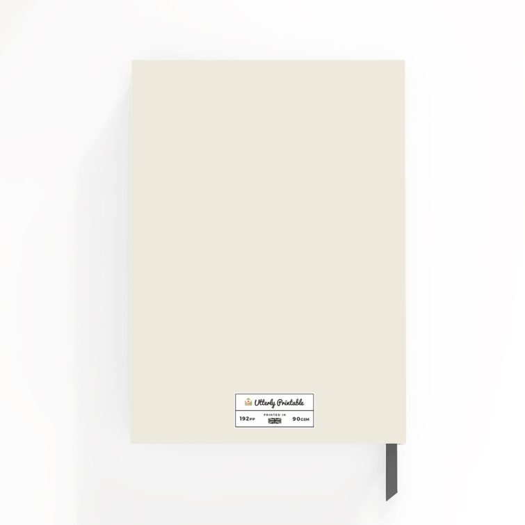 Premium portrait notebook design with modern cover, featuring one photo.