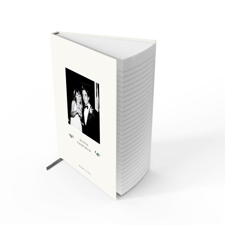 Elegant personalised notebook design with one photo on the front cover from Utterly Printable.