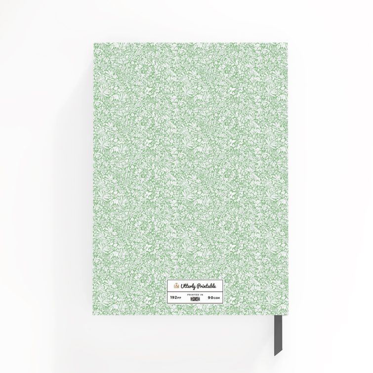 Green floral notebooks with one photo, portrait orientation design by Utterly Printable.