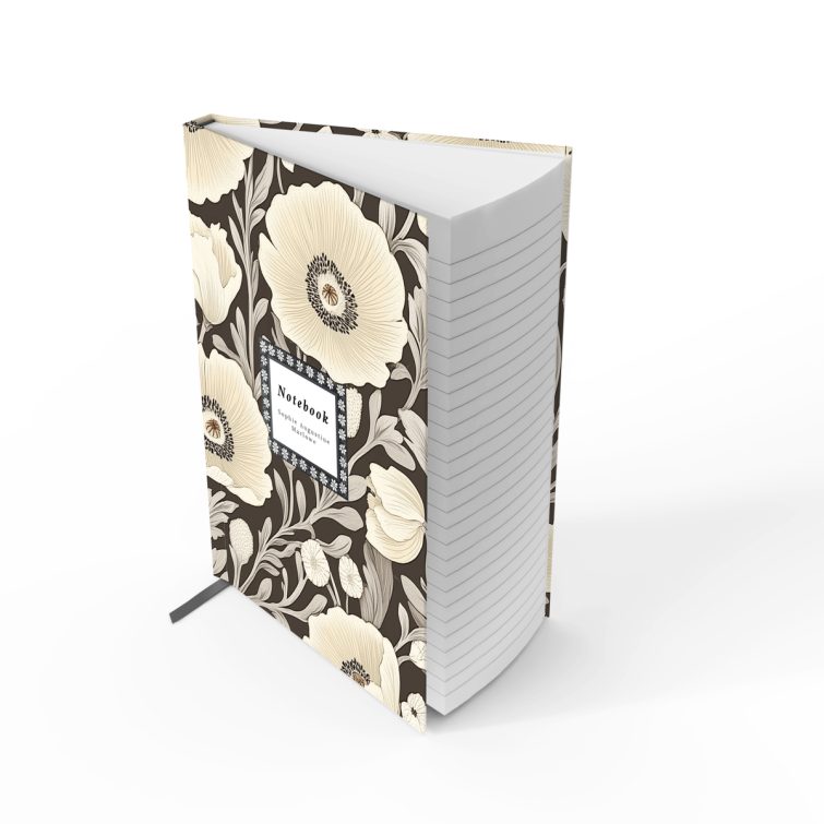 Floral patterned notebook cover design with no photos, by Utterly Printable.