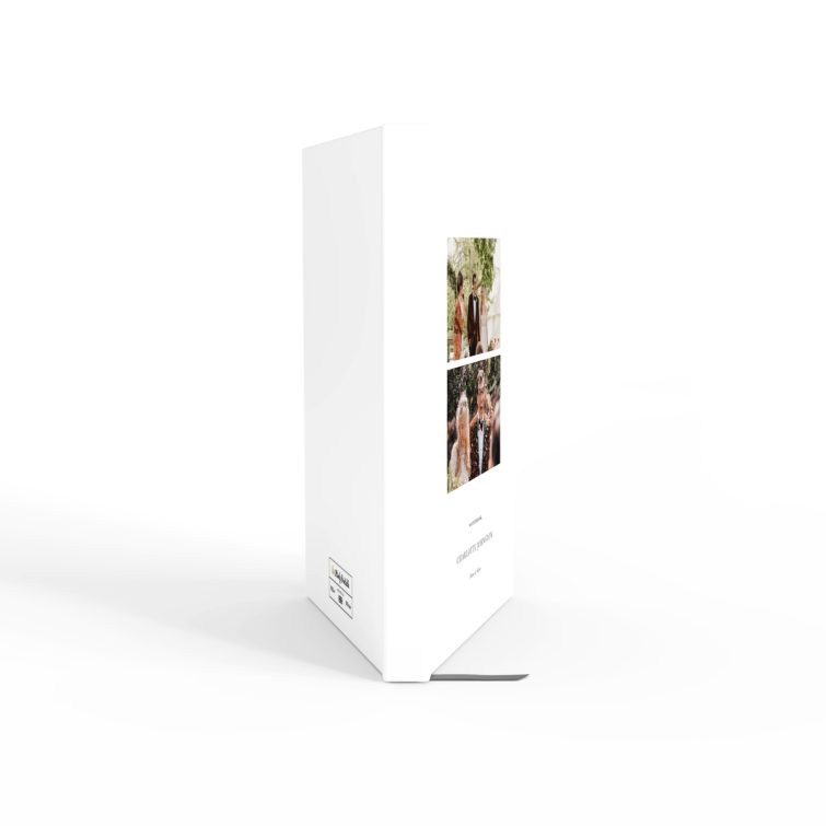 Elegant personalised notebook design featuring two photos for special occasions.