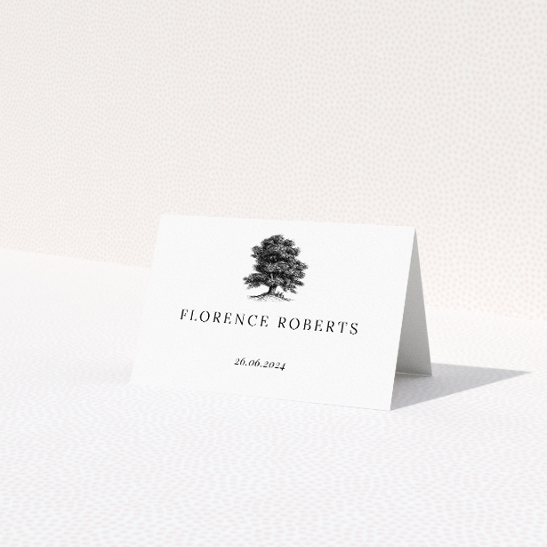 Oak Haven place cards - Embrace the timeless beauty of nature with elegant simplicity, perfect for outdoor-themed weddings This is a third view of the front