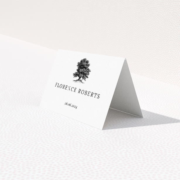 Oak Haven place cards - Embrace the timeless beauty of nature with elegant simplicity, perfect for outdoor-themed weddings This is a third view of the front