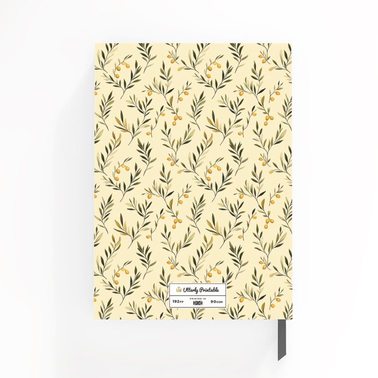 Floral patterned notebook design with one photo placeholder on the front cover.