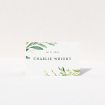 Olive Elegance Place Cards - Mediterranean Wedding Place Card Template with Lush Olive Branches and Gold Accents. This is a view of the front