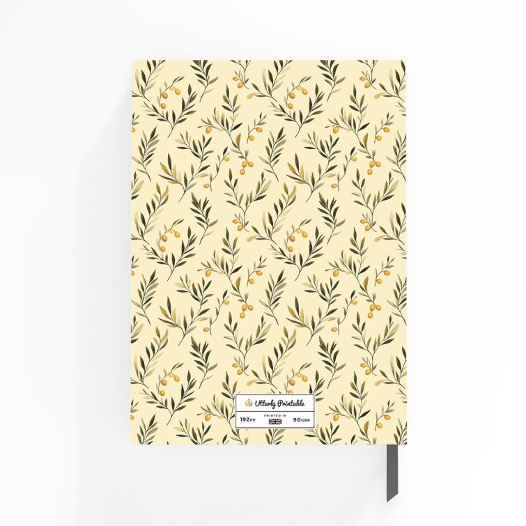 Floral pattern portrait notebooks design with one photo on the cover for Utterly Printable.