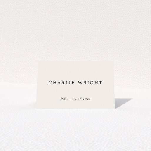 Pall Mall Minimal Place Cards - Sophisticated Wedding Place Card Template with Clean White Background. This is a view of the front
