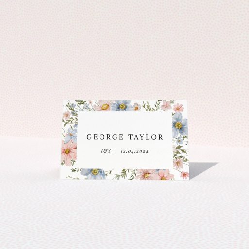 Floral wedding table place card design with no photos.