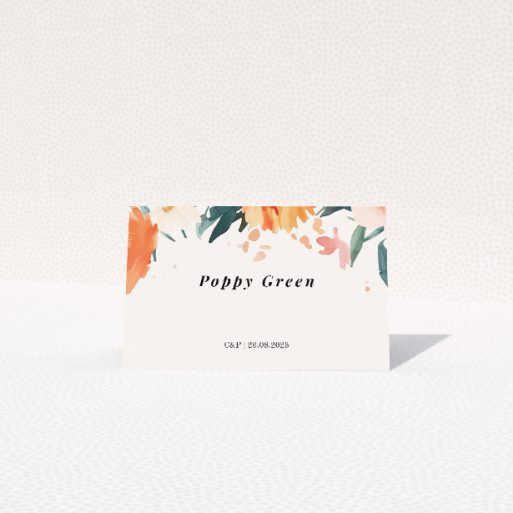 Pastel Botanical Elegance Place Cards Table Place Card Template. This is a view of the front