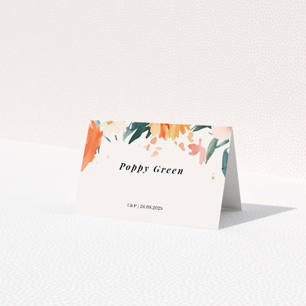 Pastel Botanical Elegance Place Cards Table Place Card Template. This is a third view of the front