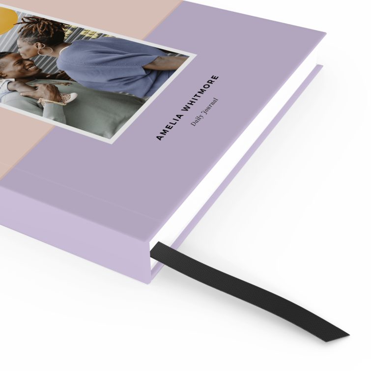 Pastel-themed personalised notebook design with one photo on the cover, ideal for notes and ideas from Utterly Printable.