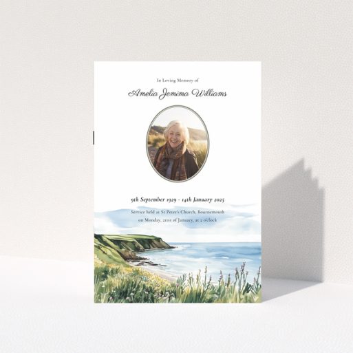 Funeral order of service program design with one photo included.