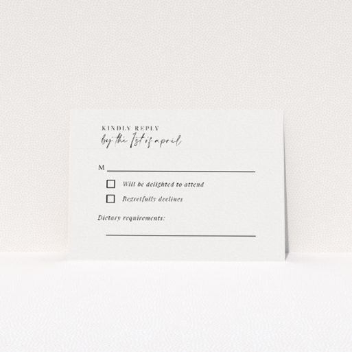 Pastoral Promise RSVP card, part of the Utterly Printable wedding stationery suite. This is a view of the front