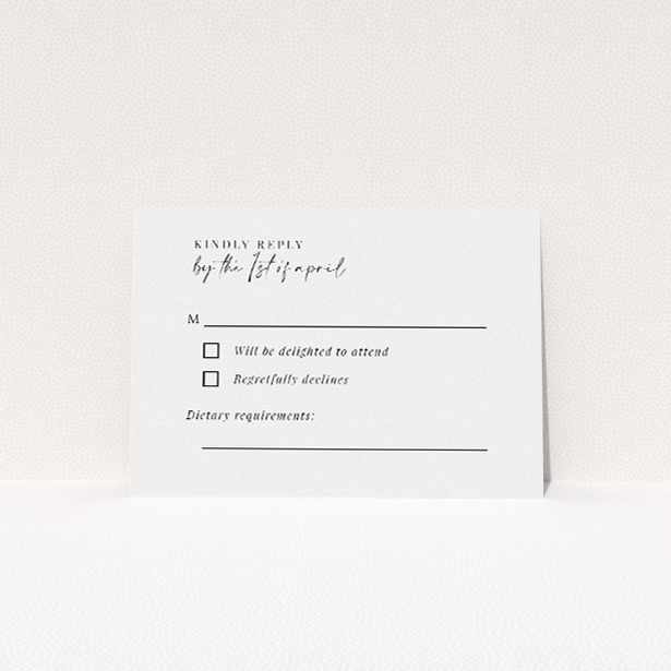 Pastoral Promise RSVP card, part of the Utterly Printable wedding stationery suite. This is a view of the front