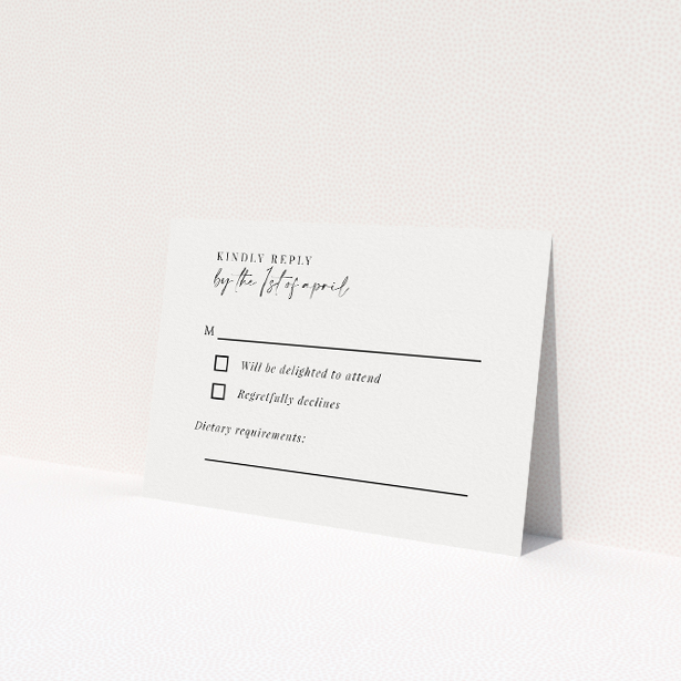 Pastoral Promise RSVP card, part of the Utterly Printable wedding stationery suite. This is a view of the back